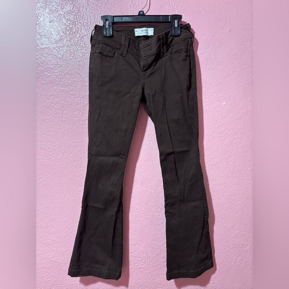 Hollister Brown Ultra Low-Rise Bootcut Jeans